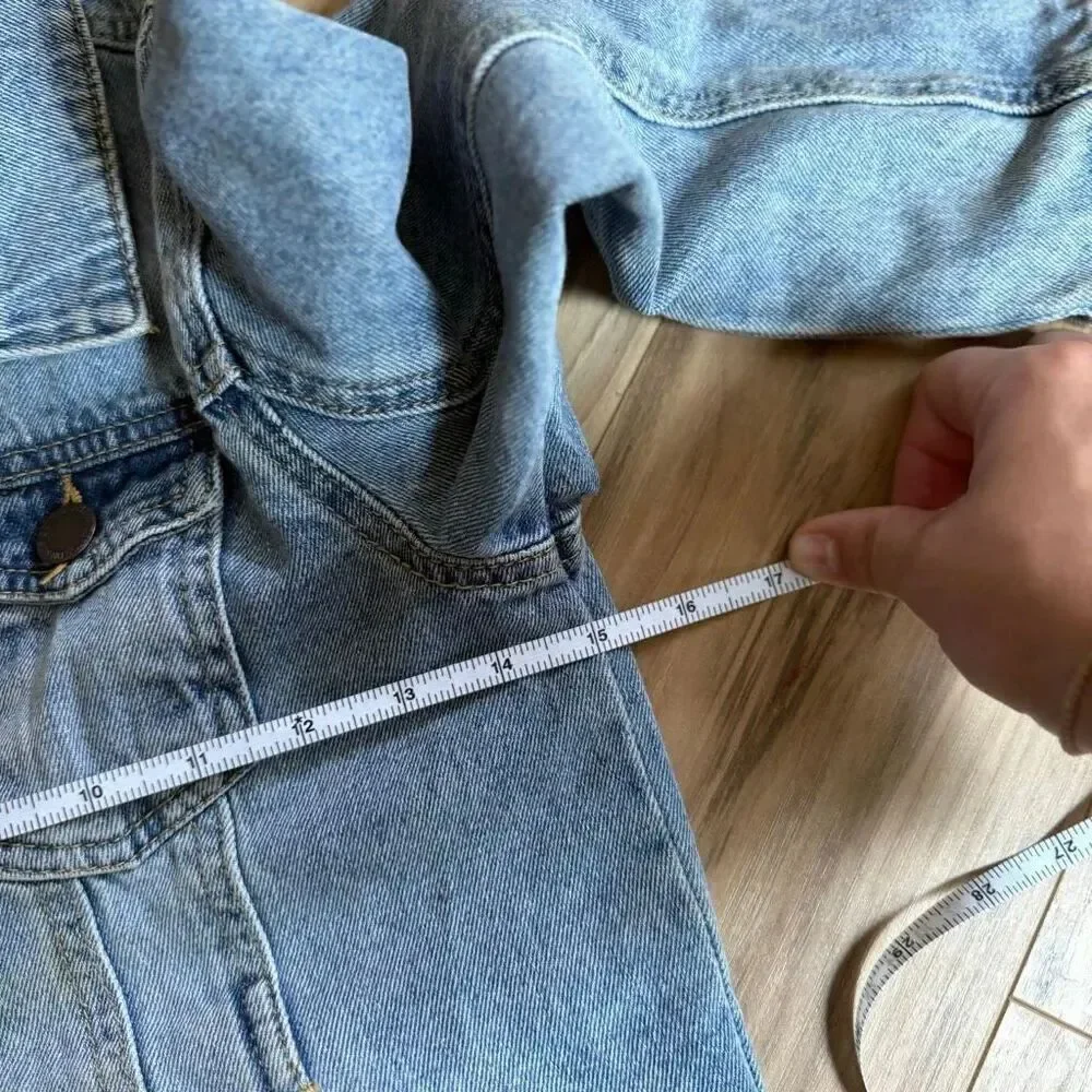 Cotton On Kids Blue Button Down Ice Cube Denim Trucker Jean Jacket Size 7-8